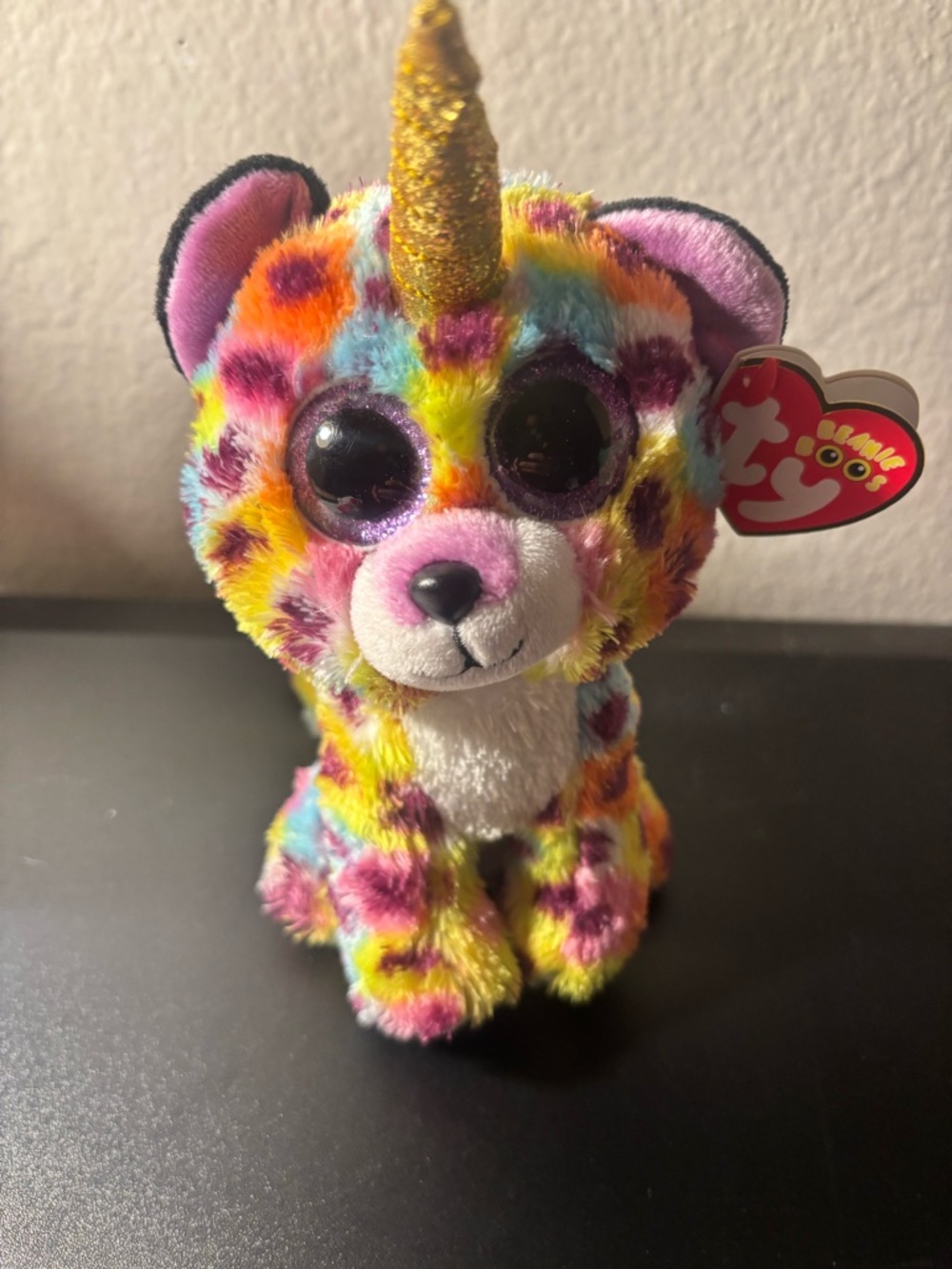 Ty Multicolor Unicorn Plush with Gold Horn